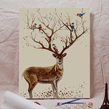 diy数字油画 手绘风景动物 装饰画 手工填色画 鹿系列