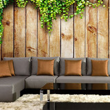 3D立体大型壁画无缝墙布复古木板木纹咖啡厅客厅电视背景墙纸壁纸