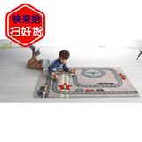 日本购汽车轨道世界个性男孩地毯 儿童房卧室装饰地垫 卡通可爱包