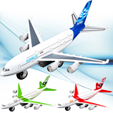 彩珀合金飞机模型 声光模型玩具 仿真飞机 A380航空飞机 回力玩具