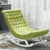 小户型卧室躺椅单人沙发创意懒人沙发椅子花绒布艺实木舒适摇摇椅