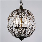 美式复古铁艺个性水晶灯 北欧球形艺术花枝客厅餐厅田园树枝吊灯