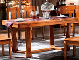 实木餐桌椅组合6人 简约长方形餐桌 水曲柳餐桌椅组合 进口水曲柳