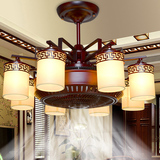 隐形吊扇灯 中式负离子餐厅客厅风扇灯带遥控的led风扇吊灯电扇灯