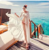 心霓儿马尔代夫性感开衫雪纺连衣裙长裙海边度假沙滩裙防晒衣罩衫