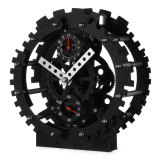 妙刻德国双齿轮镂空钟创意装饰摆件闹钟机械外观齿轮座钟客厅钟表