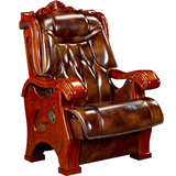 【全国包邮】霸气老板椅真皮可躺牛皮四脚实木雕刻龍椅宝座总裁椅