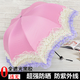 韩国蕾丝创意折叠太阳伞 遮阳伞防紫外线黑胶防晒 公主伞晴雨伞女