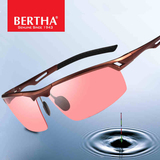 贝尔莎新款男士偏光太阳镜 超轻铝镁钓鱼专用眼镜看漂眼镜增光
