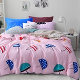 韩式全棉四件套纯棉1.5m1.8米床笠简约床单被套床上用品家纺4件套