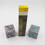Minecraft 我的世界mc火炬火把灯红石钻石矿石灯模型周边玩具