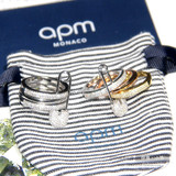 APM MONACO同款欧美时尚s925纯银戒指女彩金个性别针食指指环饰品