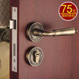 豪华现代仿古室内分体门锁欧式卧室门锁房门锁把手实木门锁三件套