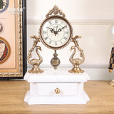 欧式纯铜时尚静音座钟现代客厅石英钟 欧式创意时钟