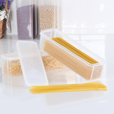 日本进口面条盒子收纳盒塑料长方形保鲜盒冰箱意大利面条挂面盒子