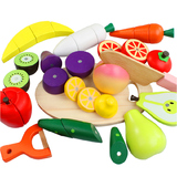 木制磁性水果蔬菜切切看过家家玩具1-3岁仿真食物儿童益智切切乐