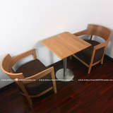 韩式新款咖啡实木沙发椅复古椅茶餐厅桌椅组合公司大厅接待休闲椅