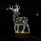 宜家创意小鹿灯夜灯生日礼物北欧实木小鹿灯情人节圣诞节礼品