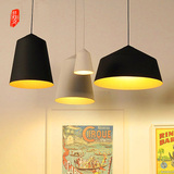 北欧宜家吊灯单头现代简约吧台餐厅创意LED设计师灯具黑色白色