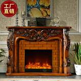 喜之焰1.6米欧式装饰壁炉柜 深色雕花电壁炉架实木客厅壁炉芯8089