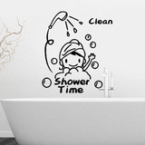 包邮洗手间浴室门贴镜面玻璃贴画 创意浪漫卡通贴花泡泡 美女洗澡