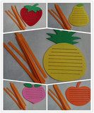 自制区角游戏活动投放材料编织穿线水果自制玩教具幼儿园手工制作
