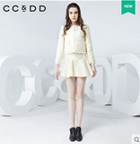 CCDD2016春装新款专柜正品女唯美花边亮丝提花短外套甜美
