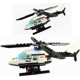 警察直升机飞机模型男孩5-8岁以上积木塑料拼插益智儿童玩具