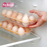 FaSoLa鸡蛋盒10格塑料鸡蛋保鲜盒冰箱厨房收纳盒蛋托带盖密封盒