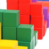 方体积木 数学教具儿童益智早教玩具原木100粒彩色木制正方体 立