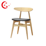 实木餐椅 时尚北欧皮椅子纯实木大师设计木椅简约现代靠背扶手椅