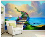 3D唯美手绘油画仙境背景客厅沙发电视墙4D壁画卧室床头背景墙纸