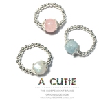 Acutie1212原创饰品戒指设计925纯银珠尾戒粉晶月光石海蓝宝转运