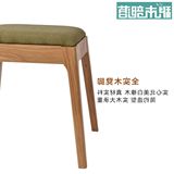 实木化妆凳布艺方凳简约现代沙发凳日式橡木梳妆台凳子北欧美式