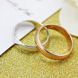 韩剧想你 镀18K金光圈情侣男女戒指订婚结婚对戒指环戒子 粗素圈