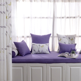 定做高密度海绵飘窗窗台垫紫色加厚加硬棉麻阳台榻榻米实木沙发垫