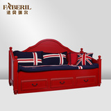 美式沙发床实木定制地中海高档欧式田园风格多功能储物带抽屉式床