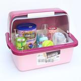 半翻盖大号母婴儿奶瓶食品碗筷收纳箱儿童餐具防尘保洁箱 储存盒