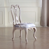 慕妃高端定制家具美式新古典实木雕刻餐厅餐椅欧式书房书椅GC610