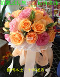 广西柳州鲜花店速递同城新娘手捧花香槟玫瑰桔梗花球预定送花上门