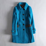 出口修身日本秋冬装 女装 英伦中长款厚保暖羊毛呢大衣外套