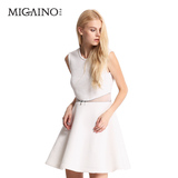 曼娅奴专柜正品MG1DE046新款高端时尚镂空女装修身无袖显瘦连衣裙