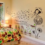 客厅温馨卧室床头壁纸装饰品自粘墙贴纸贴画儿童房间女孩背景墙画