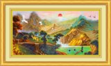 197居家装饰素材油画装饰画墙画挂画162风景漂亮的山水油画