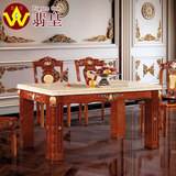 翡皇 欧式人造/天然大理石实木橡木雕刻餐桌餐台SY8118 新款包邮