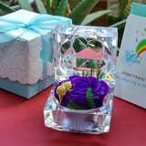紫色玫瑰永生花求婚母亲节礼盒戒指盒情人表白求婚礼物保鲜花干花