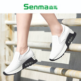 SENMA/森马2016新品韩版气垫女鞋一脚蹬懒人女鞋坡跟纯色乐福鞋