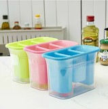卡秀加厚塑料三筒沥水筷筒厨房餐具收纳盒 沥水餐具收纳筒 包邮