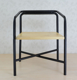美式时尚铁艺实木餐桌椅电脑办公休闲椅铁木复古靠背椅批发可定做