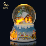 圣诞节礼物水晶球音乐盒旋转八音盒雪花创意浪漫儿童男女生日礼品